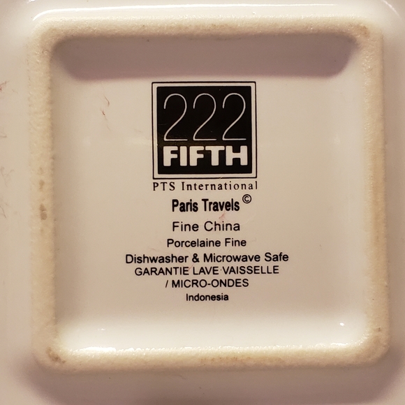 Vtg Square Dinner Plate 222 Fifth PTS Paris Travels 10 3/8" - Picture 5 of 5